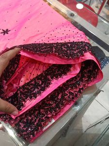 Pink Embellished Saree