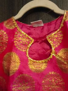 Girls&#39; Pink &amp; Gold Tunic Top