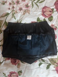 Black Faux Leather Corset Top