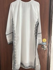 Elegant White Embroidered Kurta Set