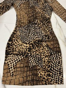 Cheetah Print Long Sleeve Dress