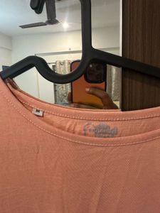 Peach T-Shirt Dress Bunny Print