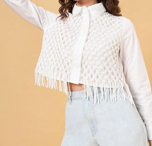 Crop Top Shirt With Collar