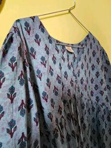 Boho Chic Dusty Blue Tunic Top