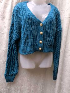 Shein Cable Knit Cropped Cardigan 💙