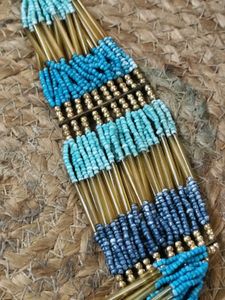 Beaded Turquoise And Gold Necklace
