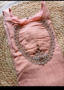 Peach motiwork Kurta
