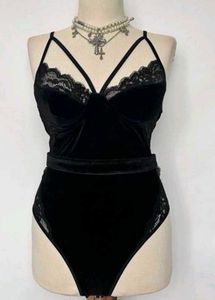 Sexy Velvet Lace Bodysuit