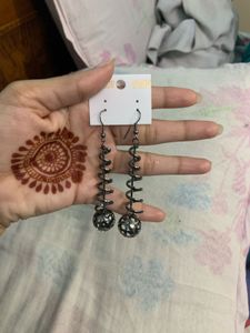 Boho Silver Necklace and Earing ( combo )