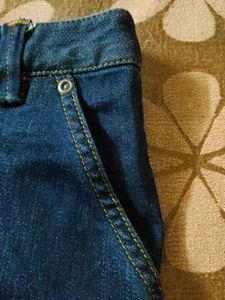Preloved Van Heusen Blue Denim Midi Skirt