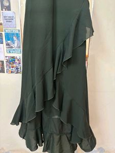 Olive Green Ruffle Maxi Dress