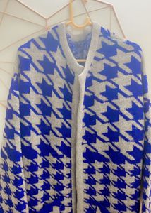 Blue Woolen Korean Shrug