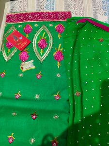 Green Embroidered Salwar Suit