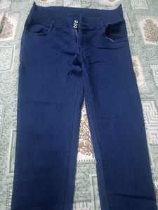 High Waist Blue Jeans
