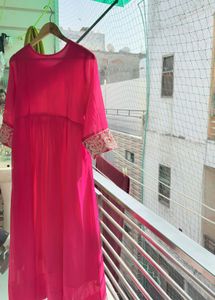 Pink Embroidered Anarkali Kurta