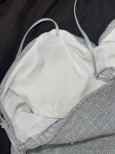 Silver corset top