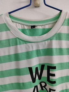 Basic Green and White Tee