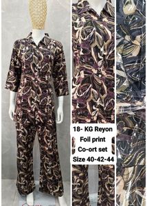 Rayon Foil Print Co-ord Set