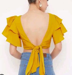 Backless Mustard Top