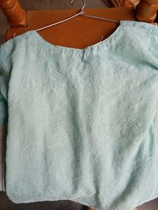 Mint Green Embroidered Kurti