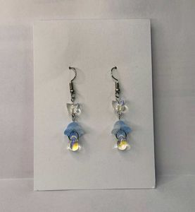 💙 Handmade Blue Crystal Flower Drop Earrings ✨