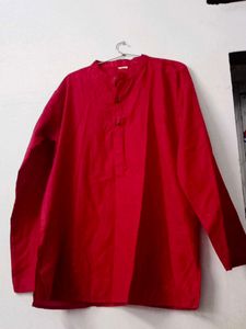 Red Cotton Kurta