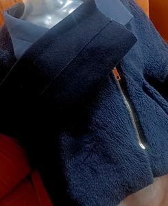 Silver Toned Front Zipper Jacket