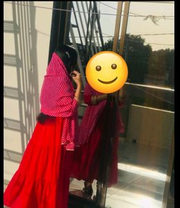 Beutiful Long Pink Kurti+Duppata