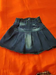 4 To 5 Years Girl Cute Denim Skirt