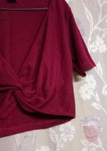 Maroon Crop Top