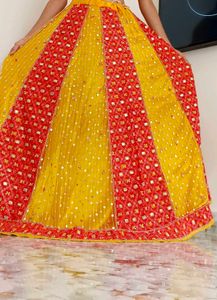 Red &amp; Yellow Combination Lehenga