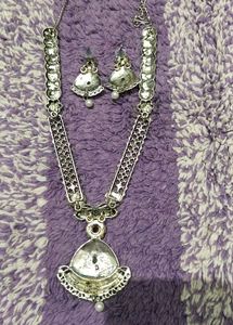 Oxidised Neckpiece With Stud
