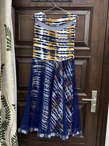 Blue Dress With Net Detailing