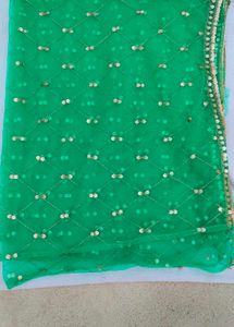 Green Net Dupatta lehenga