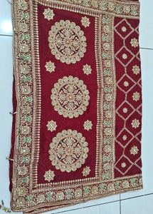 Beautiful Red Bridal Sari With Blowse