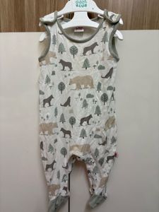 Cute Bear Print Sleeveless Romper