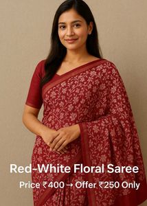 Red Floral Saree