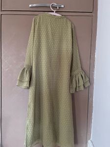 Green Woven Kurta