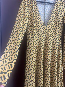 Yellow Geometric Print Maxi Dress