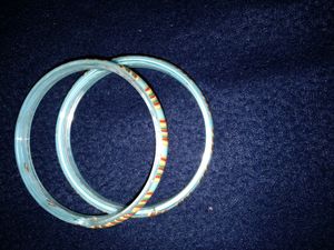 Blue Stripes Glass Bangles