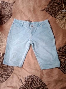 Light Wash Denim Bermuda Shorts