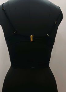 Chic Black Crisscross Bikini Top