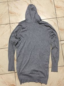 Gray Hooded Cardigan