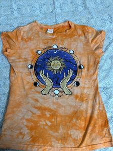 Orange Tie-Dye Celestial Tee