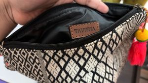 Patterned Pouch with Tassel