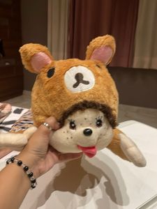Kawaii Bear-Hat Dog Plush Headpiece