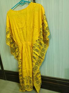 Yellow Printed Kaftan