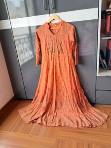 Orange Floral Maxi Dress