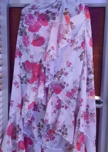 Floral Co-ord Set Of Skirt And Padded Crop Top