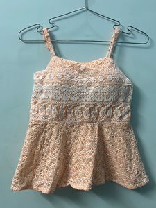 Coral Embroidered Top